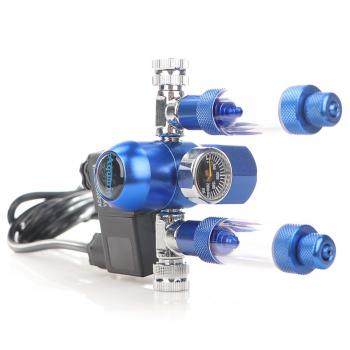 Редуктор CO2 Aquario BLUE TWIN Professional з електроклапаном на два виходи