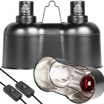 Світильник падвійний Terrario SunFusion Duo з двома керамічними патронами E27, 2 x 150Вт