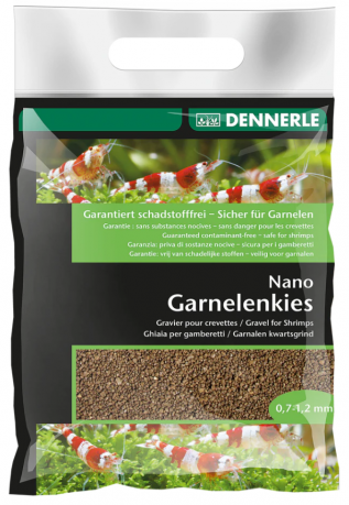 Грунт Dennerle Nano Garnelenkies - темно-коричневый - фракция 0,7-1,2 мм - 2 кг