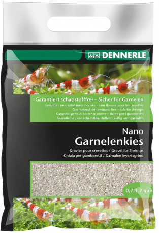 Грунт Dennerle Nano Garnelenkies - світло-сірий - фракция 0,7-1,2 мм - 2 кг